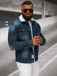 Tamsiai-mėlyna vyriška džinso šerpas striukė OZONEE NB/MJ516BSZ