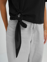 Juodi moteriški marškinėliai OZONEE JS/RJ77247