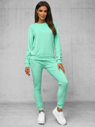 Tamsiai mėtinis moteriškas veliūrinis sportinis kostiumas OZONEE O/8C1173/139Z