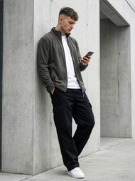 Grafitinis vyriškas džemperis OZONEE JS/HH016/5