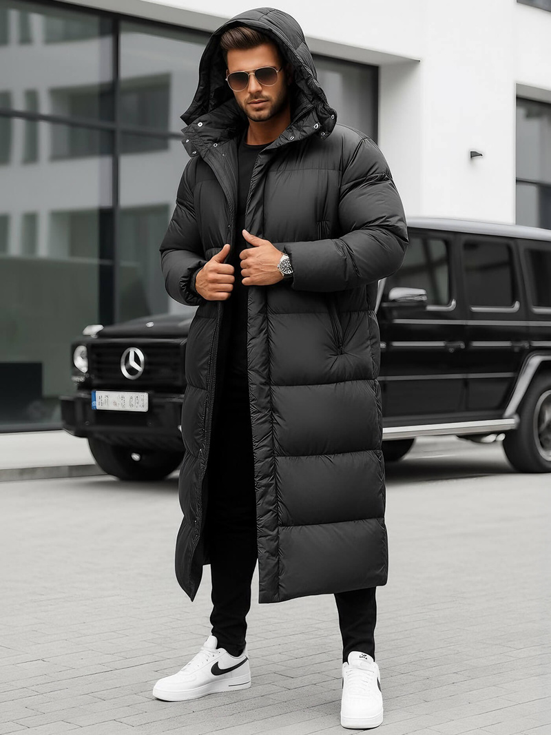 Juoda vyriška žieminė striukė OZONEE O/M3202Z