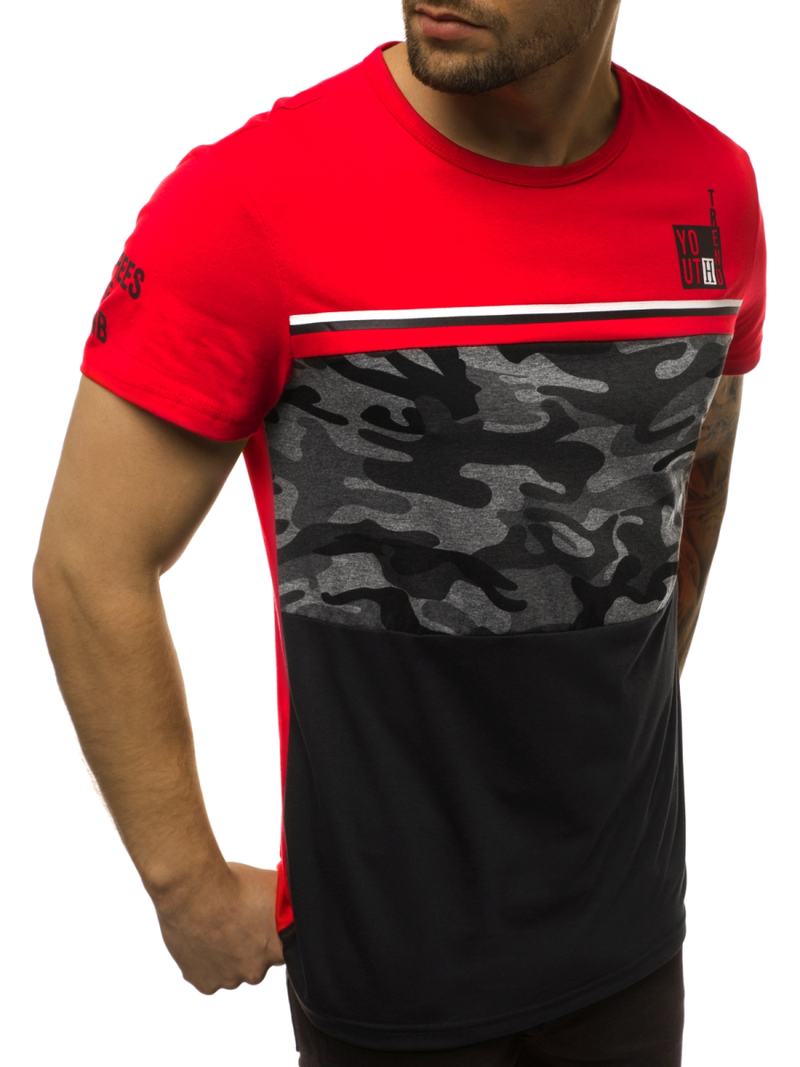 Raudoni vyriški marškinėliai OZONEE JS/SS10979