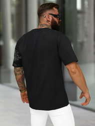 Juodi vyriški marškinėliai OZONEE O/YN2/631