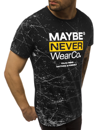 Juodi vyriški marškinėliai OZONEE JS/SS10915