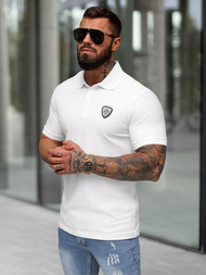 Balta vyriški polo marškinėliai OZONEE NB/MT3121