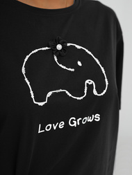 Juodi moteriški marškinėliai OZONEE JS/RJ77247