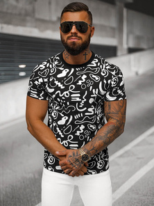 Juodi vyriški marškinėliai OZONEE JS/8T1205/3