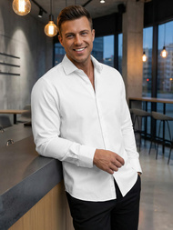 Balti vyriški marškiniai OZONEE V/V189