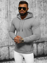 Pilka vyriškas džemperis su gobtuvu OZONEE O/TB2273