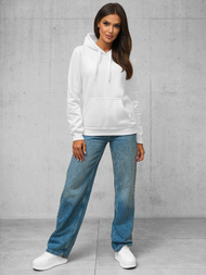 Baltas moteriškas džemperis su gobtuvu OZONEE JS/W02Z