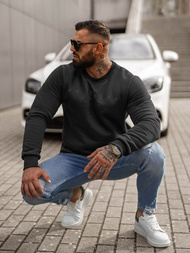 Juodas vyriškas džemperis OZONEE JS/8B1360/3