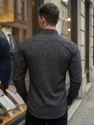 Juodi vyriški marškiniai OZONEE V/V184Z