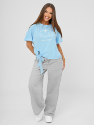 Šviesiai-mėlyni moteriški marškinėliai OZONEE JS/RJ77247