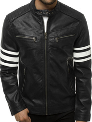 Juodai-Balta vyriška odinė striukė OZONEE YD/BF59359