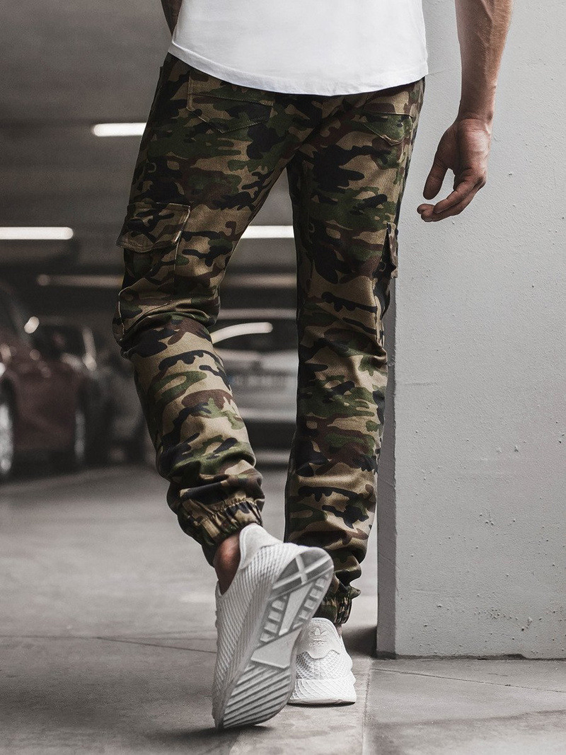 Žalios vyriškos jogger stiliaus kelnės OZONEE A/404