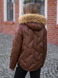 Šokoladas moteriška žieminė striukė OZONEE JS/5M3331/158
