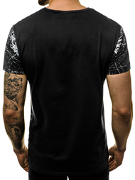 Juodi vyriški marškinėliai OZONEE JS/SS10917