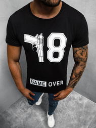 Juodi vyriški marškinėliai OZONEE O/1174Z