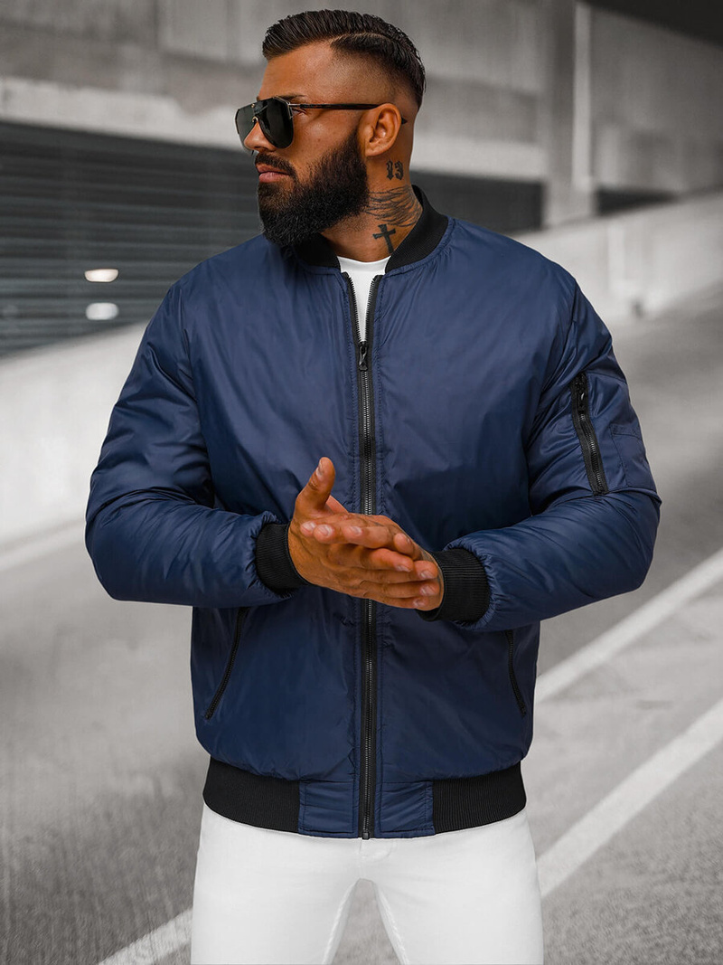 Tamsiai mėlyna vyriška striukė OZONEE JS/AK95Z