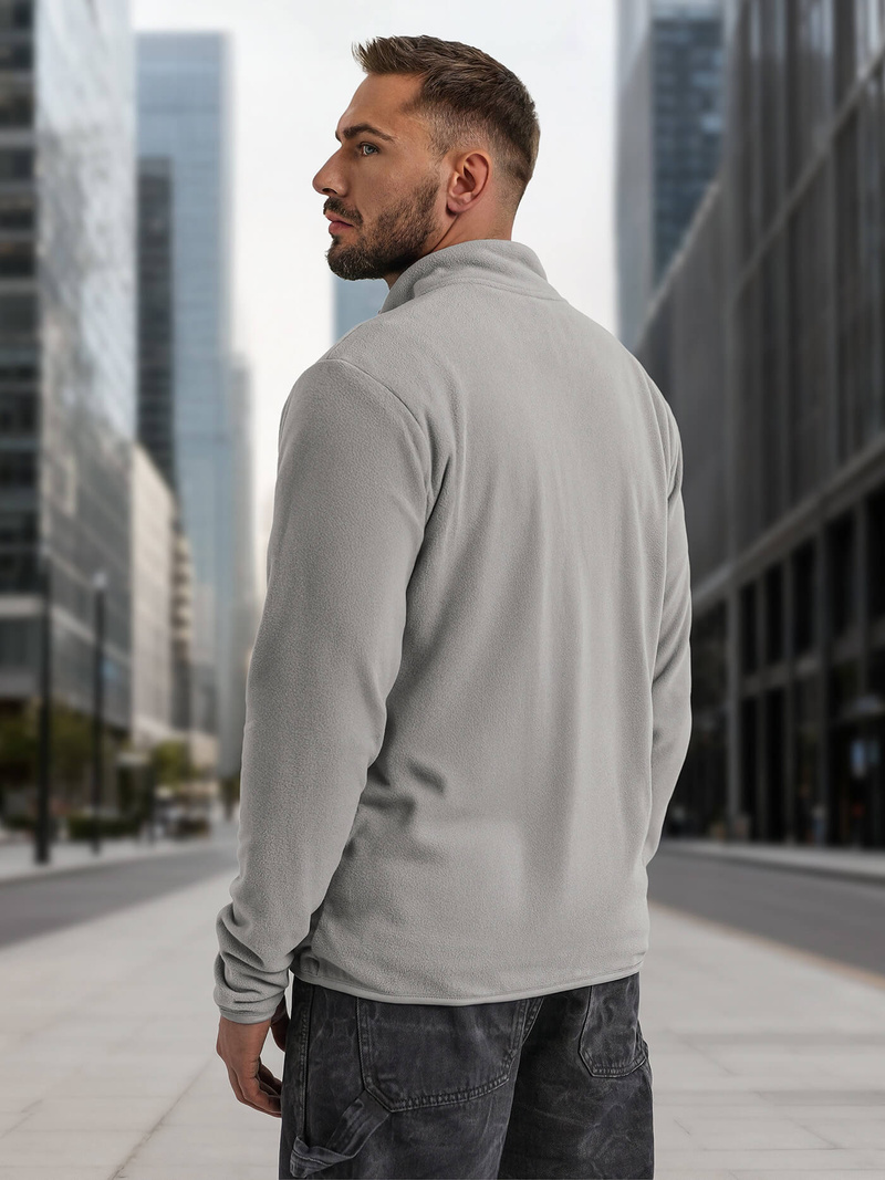 Pilkas vyriškas džemperis su užtrauktuku OZONEE JS/HH016/2