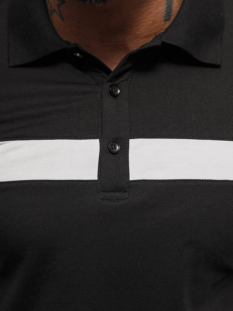 Juodi vyriški polo marškinėliai OZONEE NB/MT3108