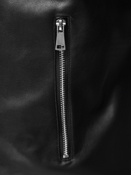 Juoda vyriška odinė striukė OZONEE JS/11Z8107