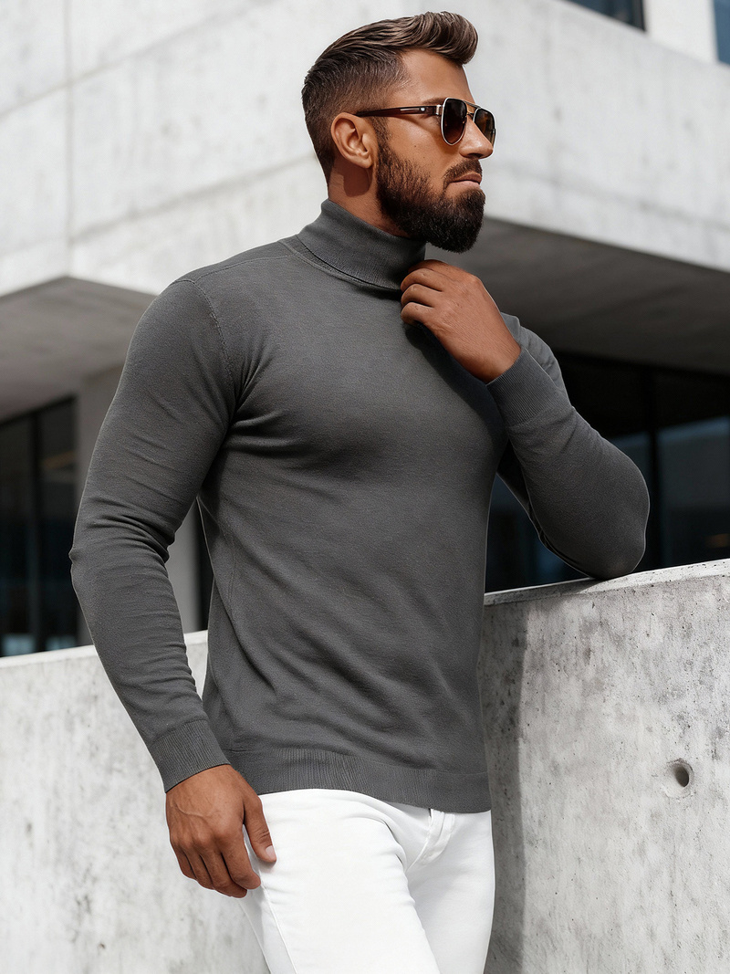 Grafitinis vyriškas megztinis OZONEE NB/MMB600/3Z