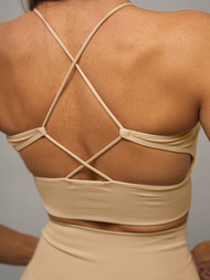 Smėlinis moteriškas sportinis dviejų dalių kostiumas OZONEE O/YJS7714