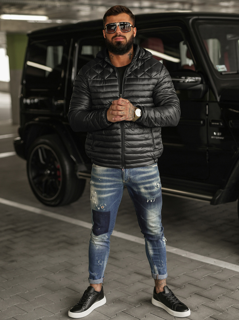 Juodi vyriška striukė OZONEE JS/16M9328/392BZ