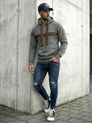 Grafitinis vyriškas džemperis su gobtuvu JS/8B1735/5Z