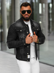 Juoda vyriška džinso striukė OZONEE NB/MJ512N