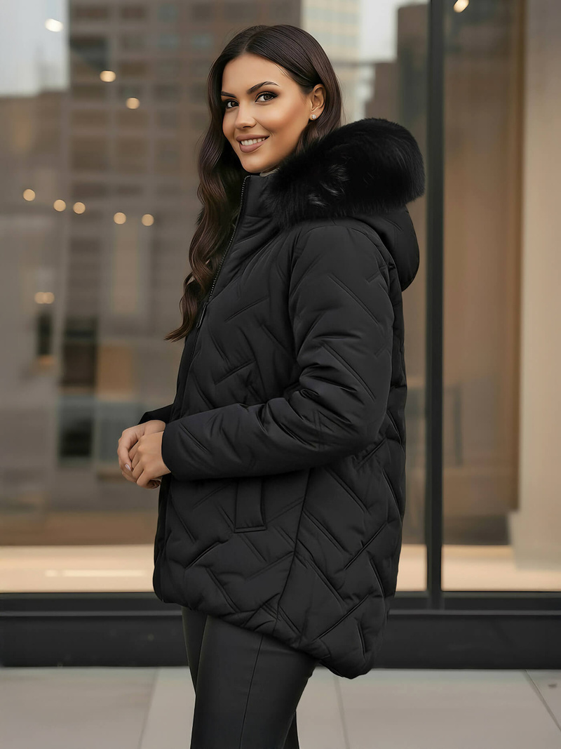 Juoda moteriška striukė OZONEE JS/16M9296/392Z