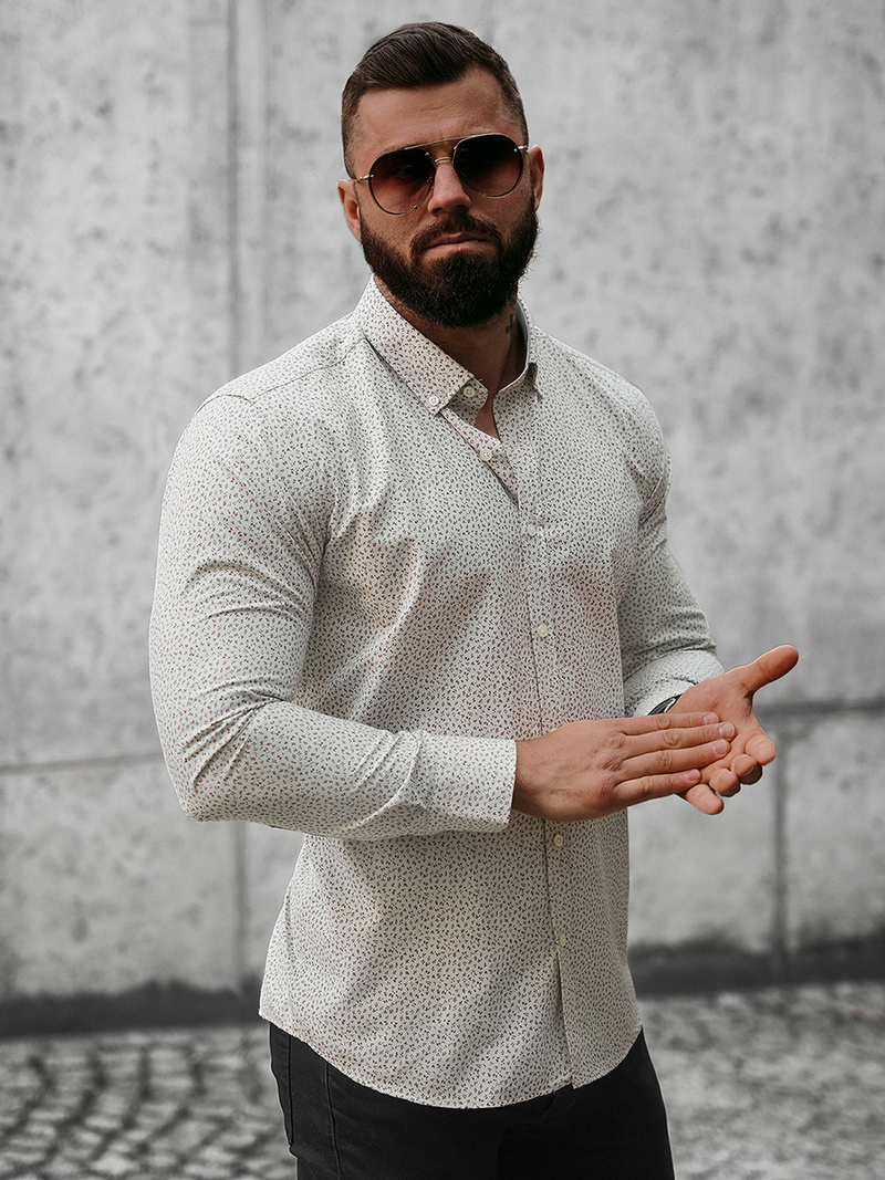 Pilka vyriški marškiniai OZONEE O/CLS349