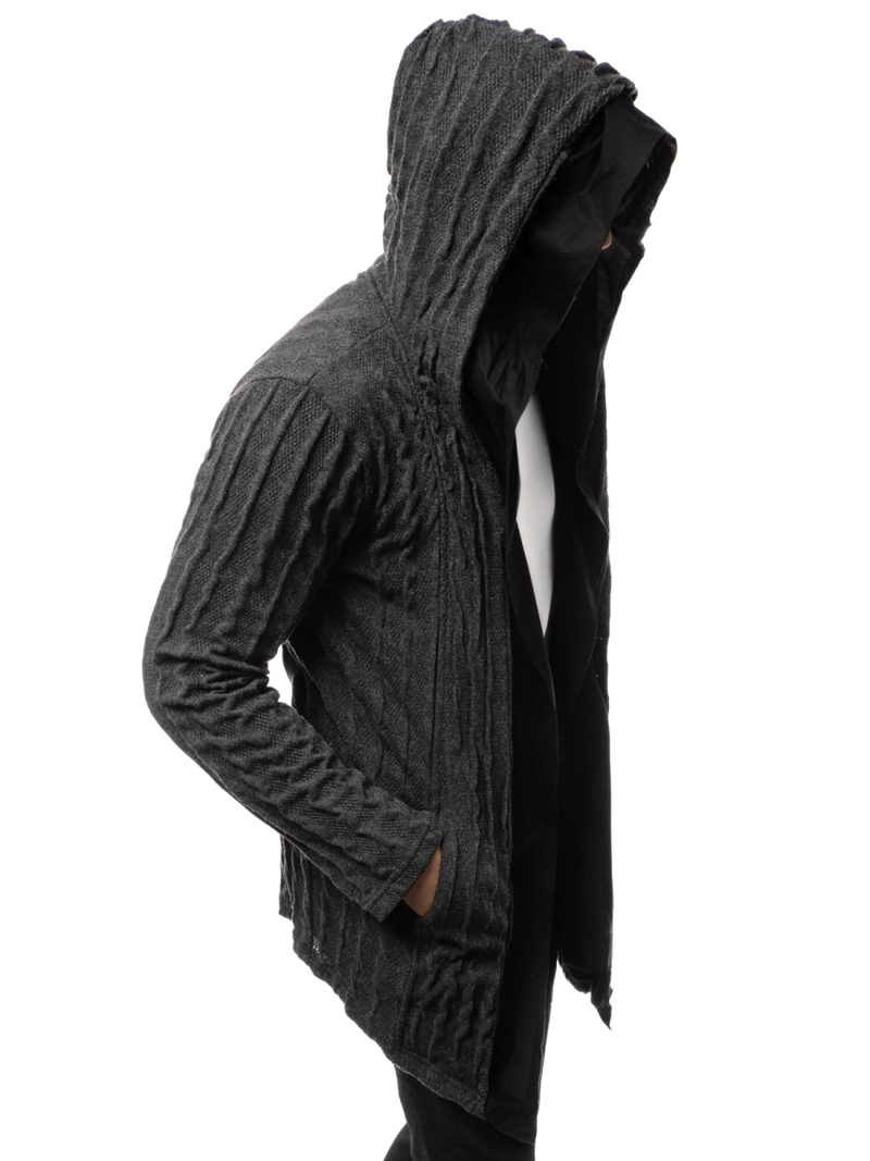 Grafitinis vyriškas džemperis su gobtuvu OZONEE MACH/2138