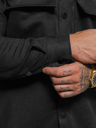 Juodi vyriški marškiniai OZONEE O/GOM23039