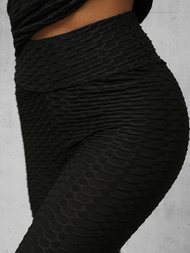 Juodas žalsva moteriškas sportinis dviejų dalių kostiumas OZONEE JS/YW88037/1Z