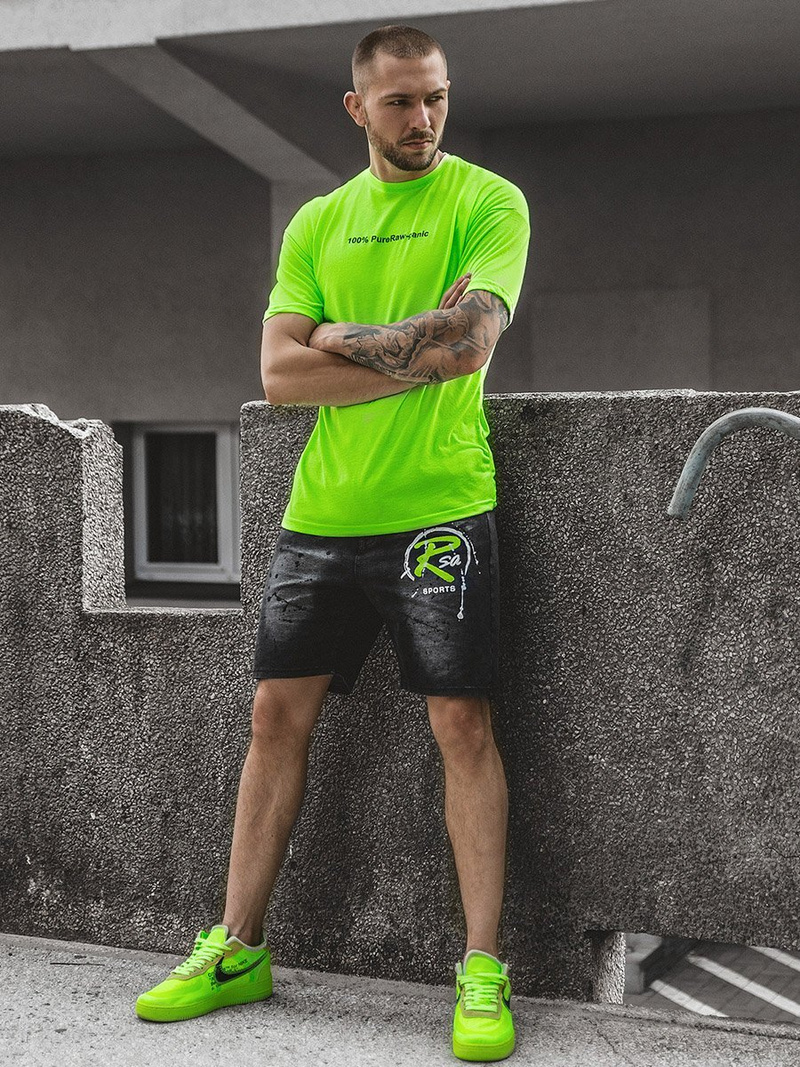 Juodi vyriški džinso šortai OZONEE JS/KK1075