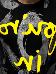 Juodi vyriški marškinėliai OZONEE JS/KS1985Z