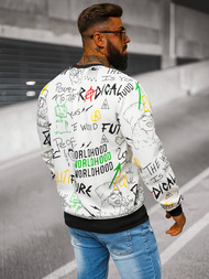 Balta vyriškas džemperis OZONEE JS/8B1228/1