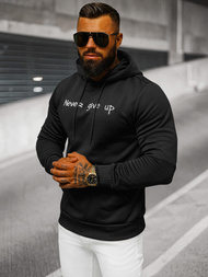 Juoda vyriškas džemperis su gobtuvu OZONEE JS/27B6512/3