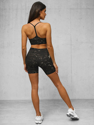 Juodas moteriškas sportinis dviejų dalių kostiumas OZONEE O/XL015/1Z