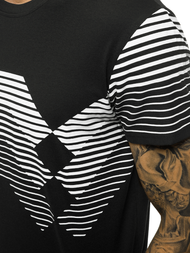 Juodi vyriški marškinėliai OZONEE JS/KS2058