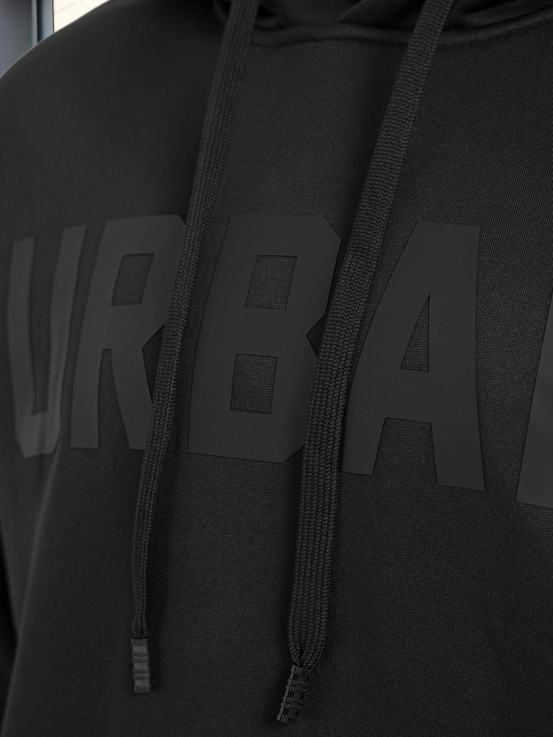 Juoda vyriškas džemperis su gobtuvu OZONEE JS/8B1990/3