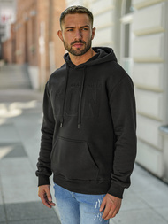 Juoda vyriškas džemperis su gobtuvu OZONEE JS/8B1773/3