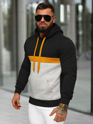 Juoda vyriškas džemperis su gobtuvu OZONEE JS/8B1319/3