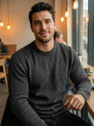 Grafitinis vyriškas megztinis OZONEE JS/59B3607/5