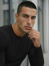 Juodi vyriški marškinėliai ilgomis rankovėmis OZONEE JS/DB71/1