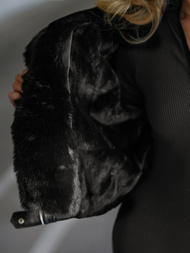 Juoda Moteriška Odinė Striukė OZONEE JS/11Z8172Z