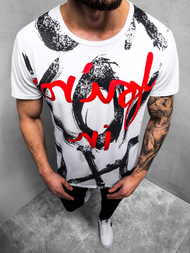 Balti vyriški marškinėliai OZONEE JS/KS1985Z