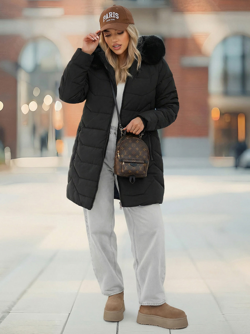 Juoda moteriška striukė OZONEE JS/16M9121/392Z